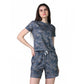 Trendy Cotton Blended Printed Round Neck Half Sleeve Top Shorts Set