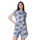 Trendy Cotton Blended Printed Round Neck Half Sleeve Top Shorts Set
