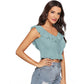 Glamorous Women's Polyester Solid Sleeveless Ruffle Neck Top
