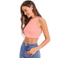 Glamorous Women's Polyester Solid Sleeveless Round Neck Top