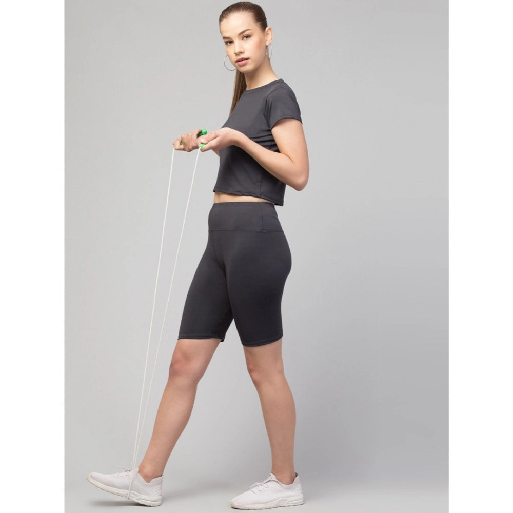 Sassy Women's Polyester Solid Above Knee High Rise Shorts