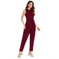 Urbane Women's Knitting strachable Solid Round Neck Sleeveless Jumpsuit