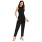 Urbane Women's Knitting strachable Solid Round Neck Sleeveless Jumpsuit