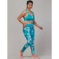 Wonderful Women's Polyester Spandex Printed Ankle Length High Rise Slip On Tights and Bra Set