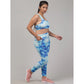 Wonderful Women's Polyester Spandex Printed Ankle Length High Rise Slip On Tights and Bra Set