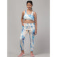 Wonderful Women's Polyester Spandex Printed Ankle Length High Rise Slip On Tights and Bra Set