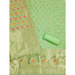 Ethnic Women's Banarasi Silk Printed Unstitched Salwar Suit Dress Material With Dupatta