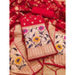 Ethnic Women's Banarasi Silk Printed Unstitched Salwar Suit Dress Material With Dupatta