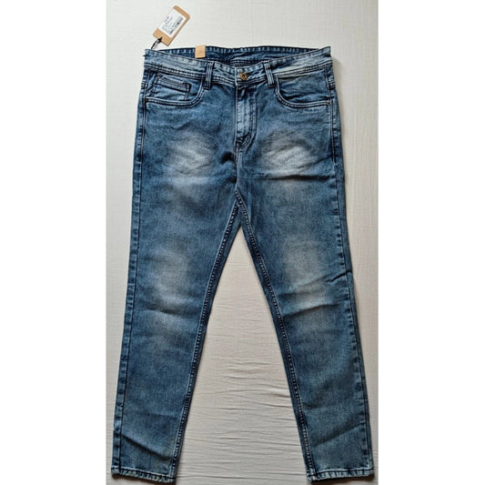 Men's Cotton Blended Solid Tapered Jeans