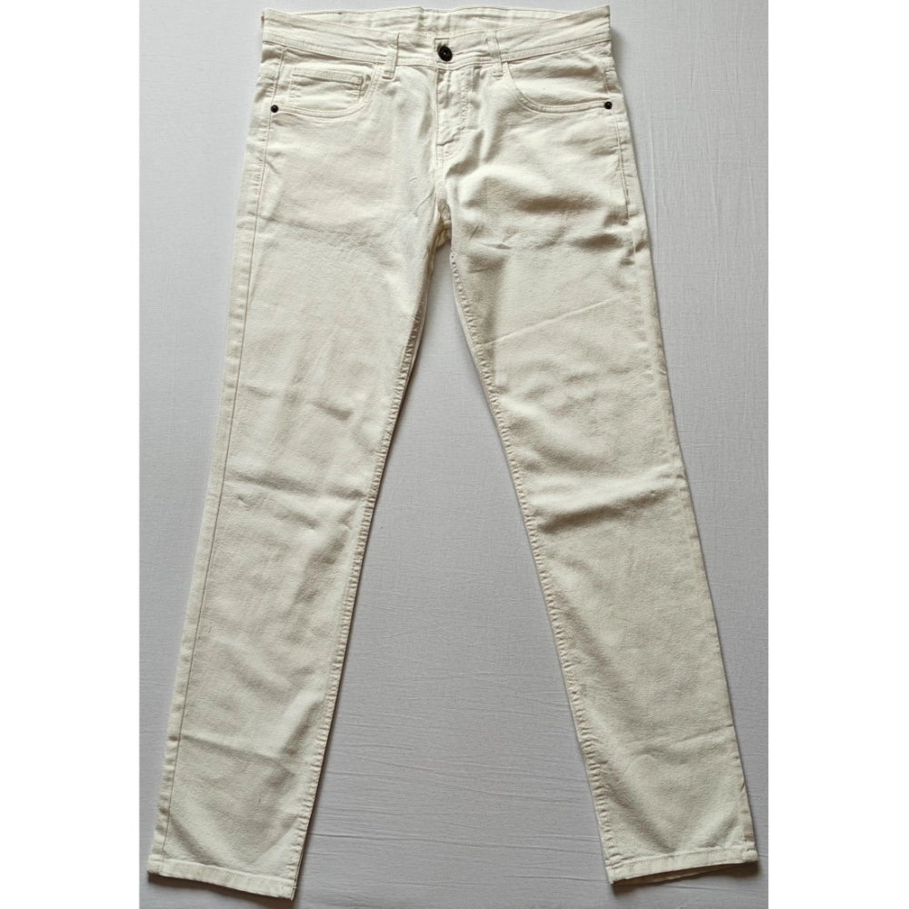 Men's Cotton Blended Solid Classic Fit Jeans