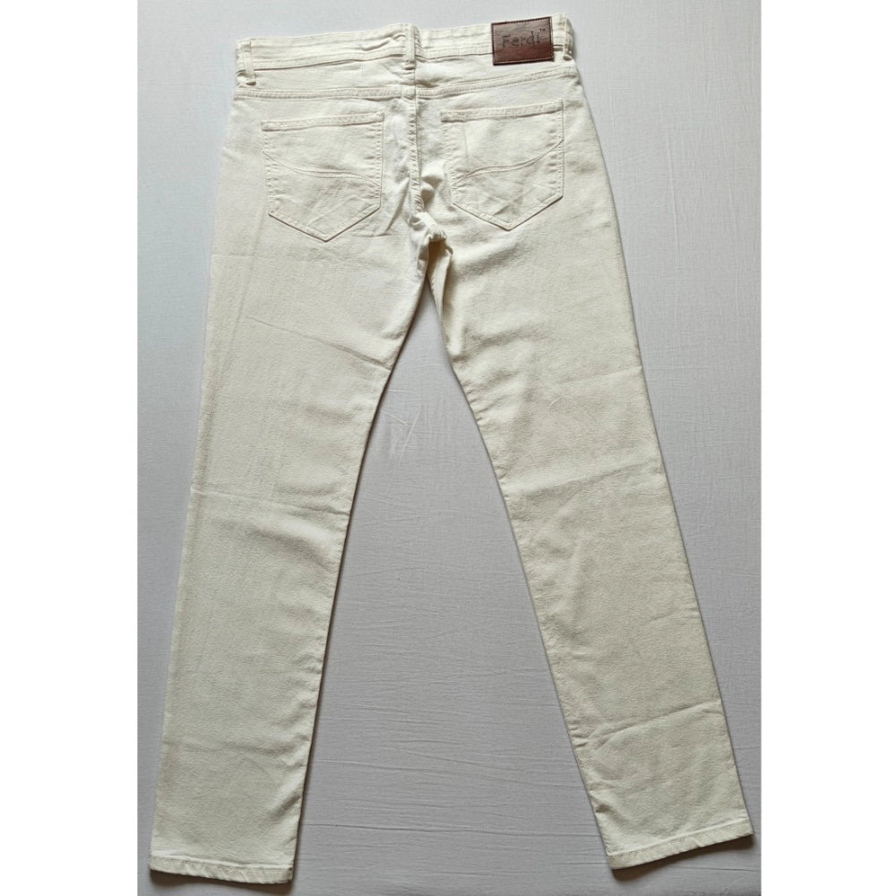 Men's Cotton Blended Solid Classic Fit Jeans