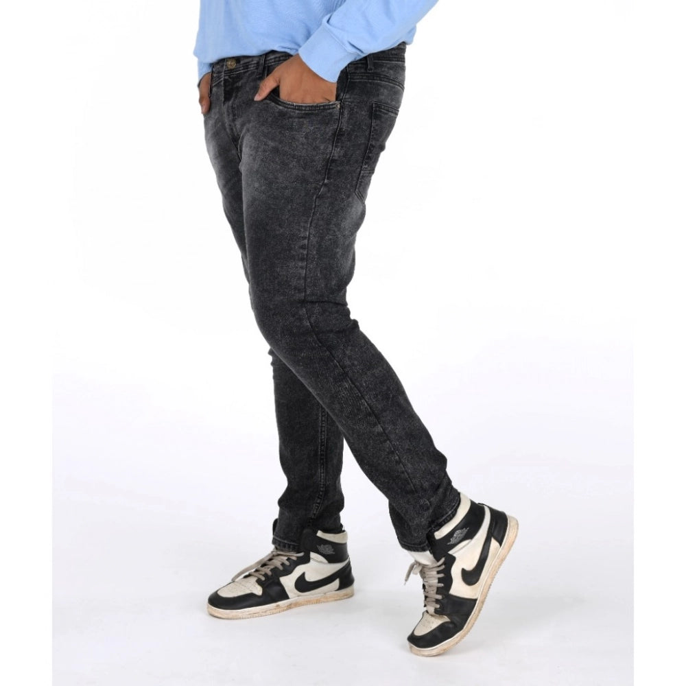 Men's Cotton Blended Solid Plus Size Jeans