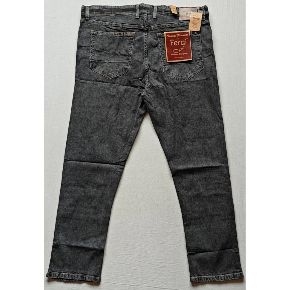 Men's Cotton Blended Solid Plus Size Jeans