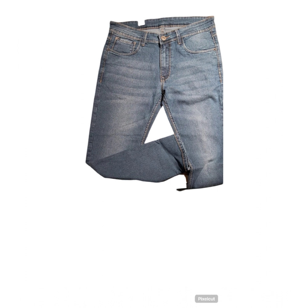 Men's Cotton Blended Solid Tapered Jeans