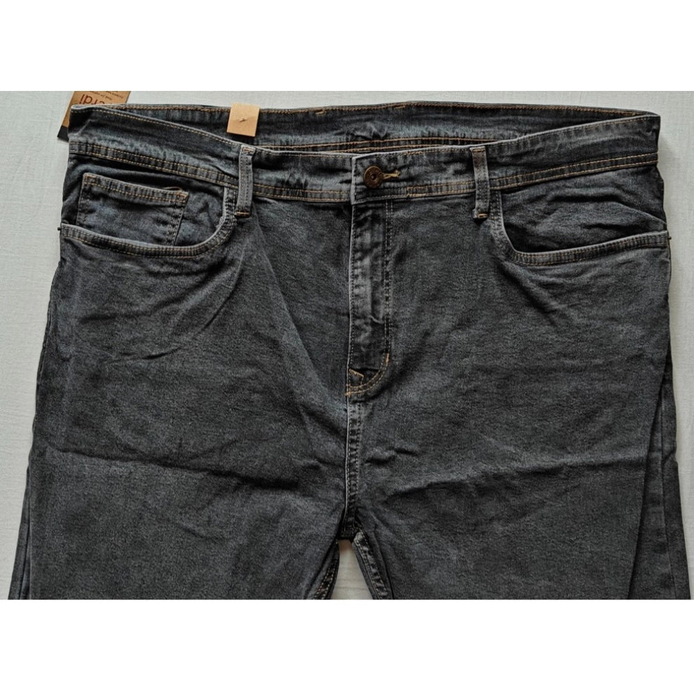 Men's Cotton Blended Solid Plus Size Jeans