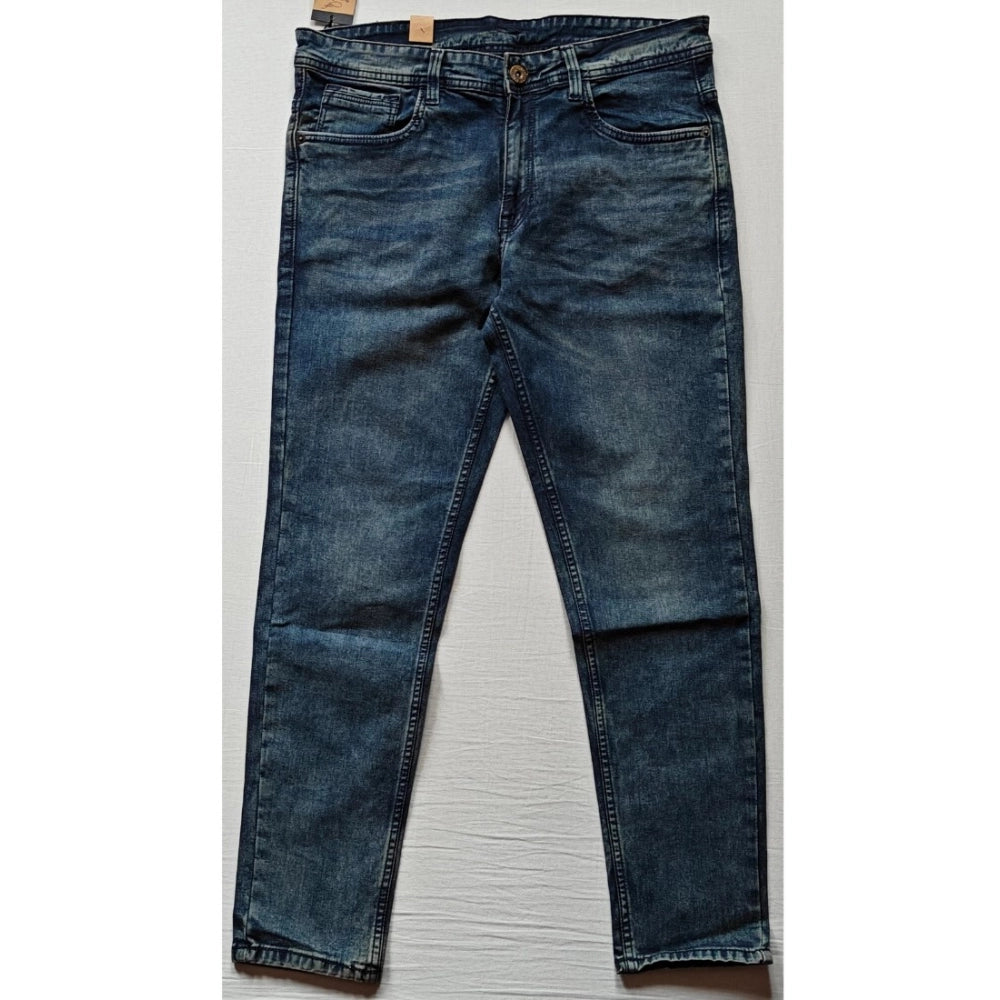 Men's Cotton Blended Solid Tapered Jeans