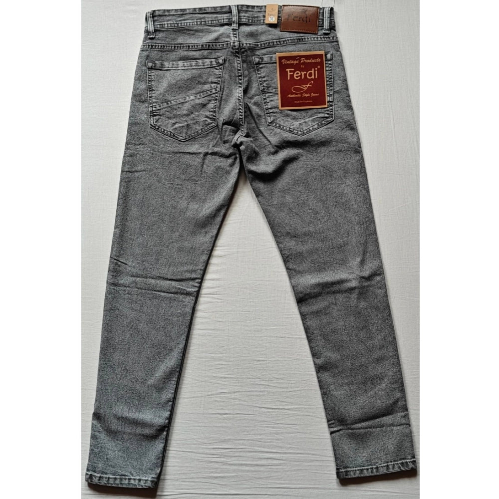 Men's Cotton Blended Solid Tapered Jeans