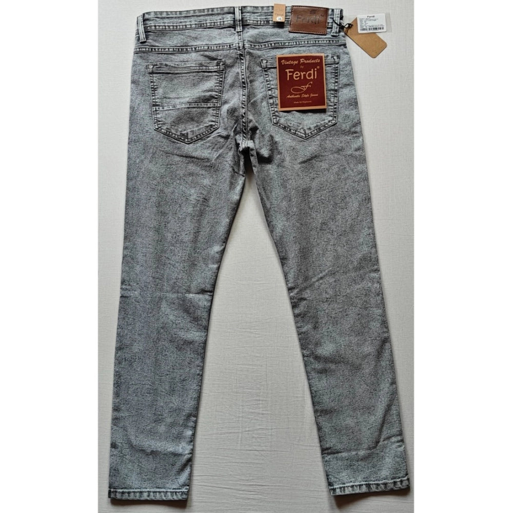 Men's Cotton Blended Solid Tapered Jeans