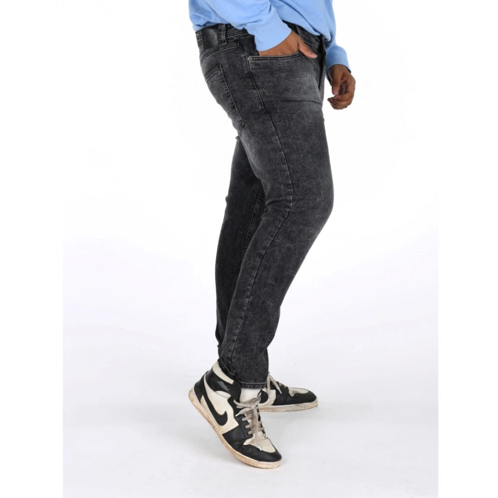 Men's Cotton Blended Solid Plus Size Jeans