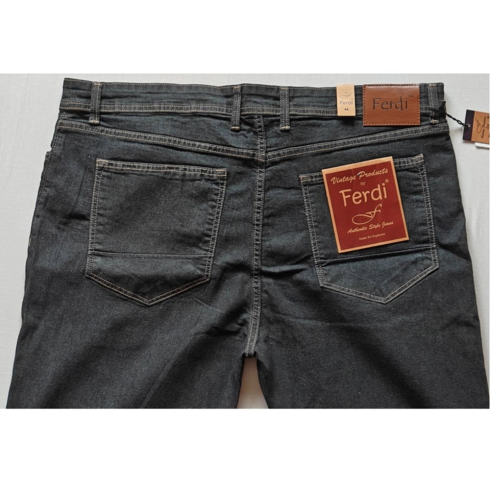 Men's Cotton Blended Solid Plus Size Jeans