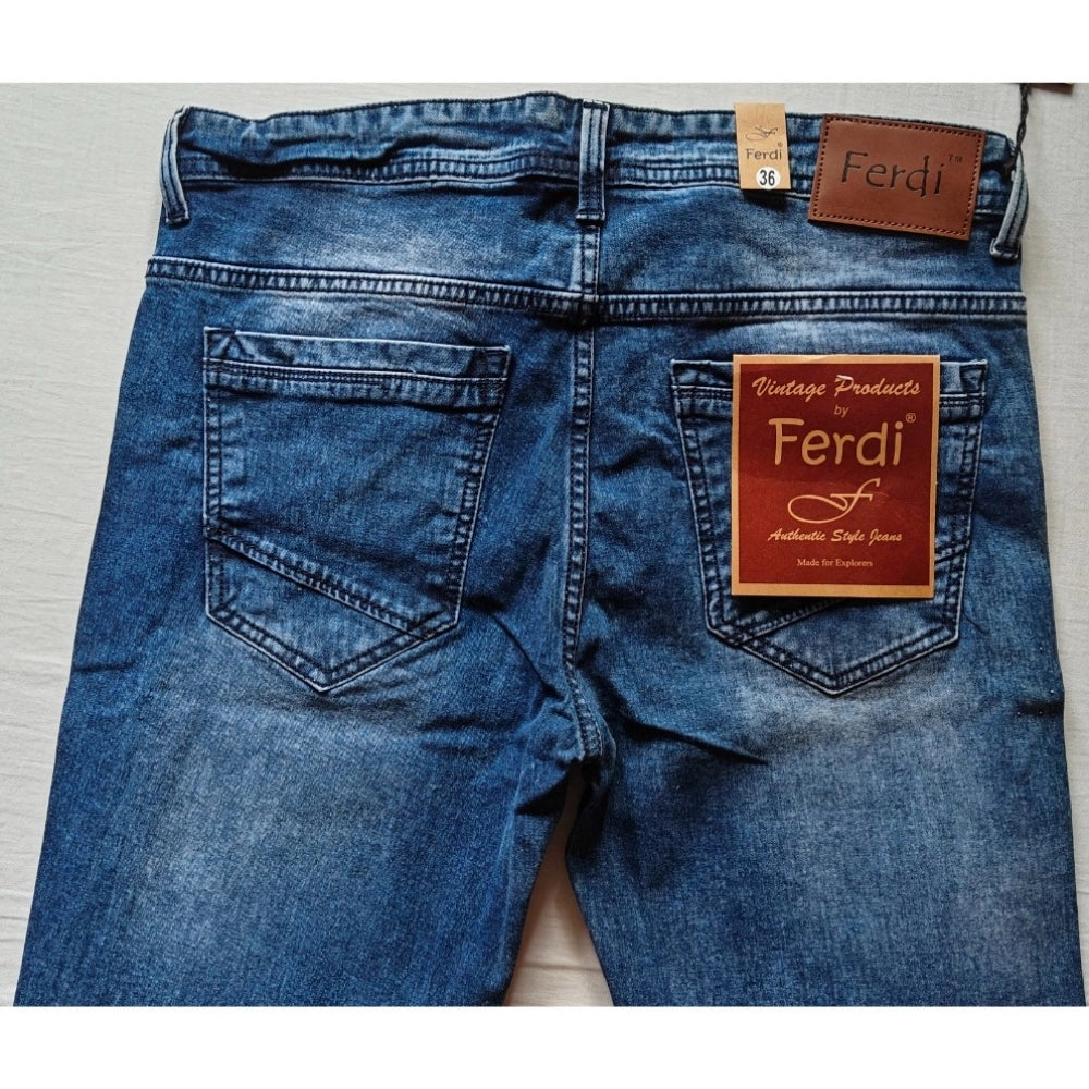 Men's Cotton Blended Solid Tapered Jeans