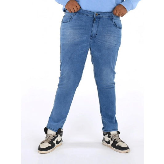 Men's Cotton Blended Solid Plus Size Jeans