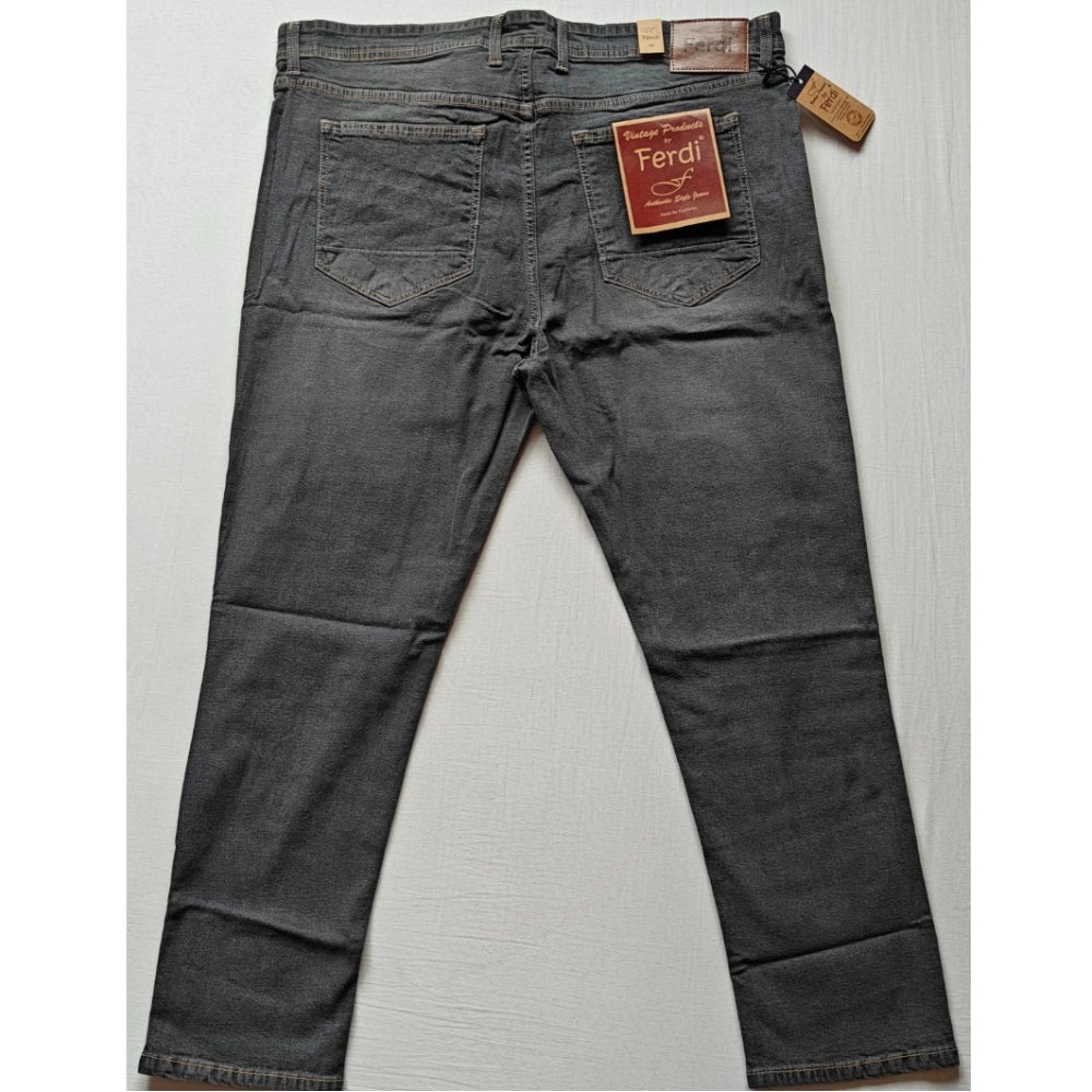 Men's Cotton Blended Solid Plus Size Jeans