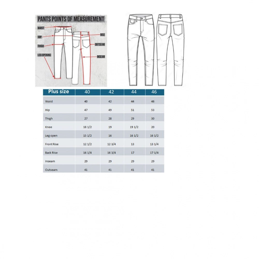 Men's Cotton Blended Solid Plus Size Jeans