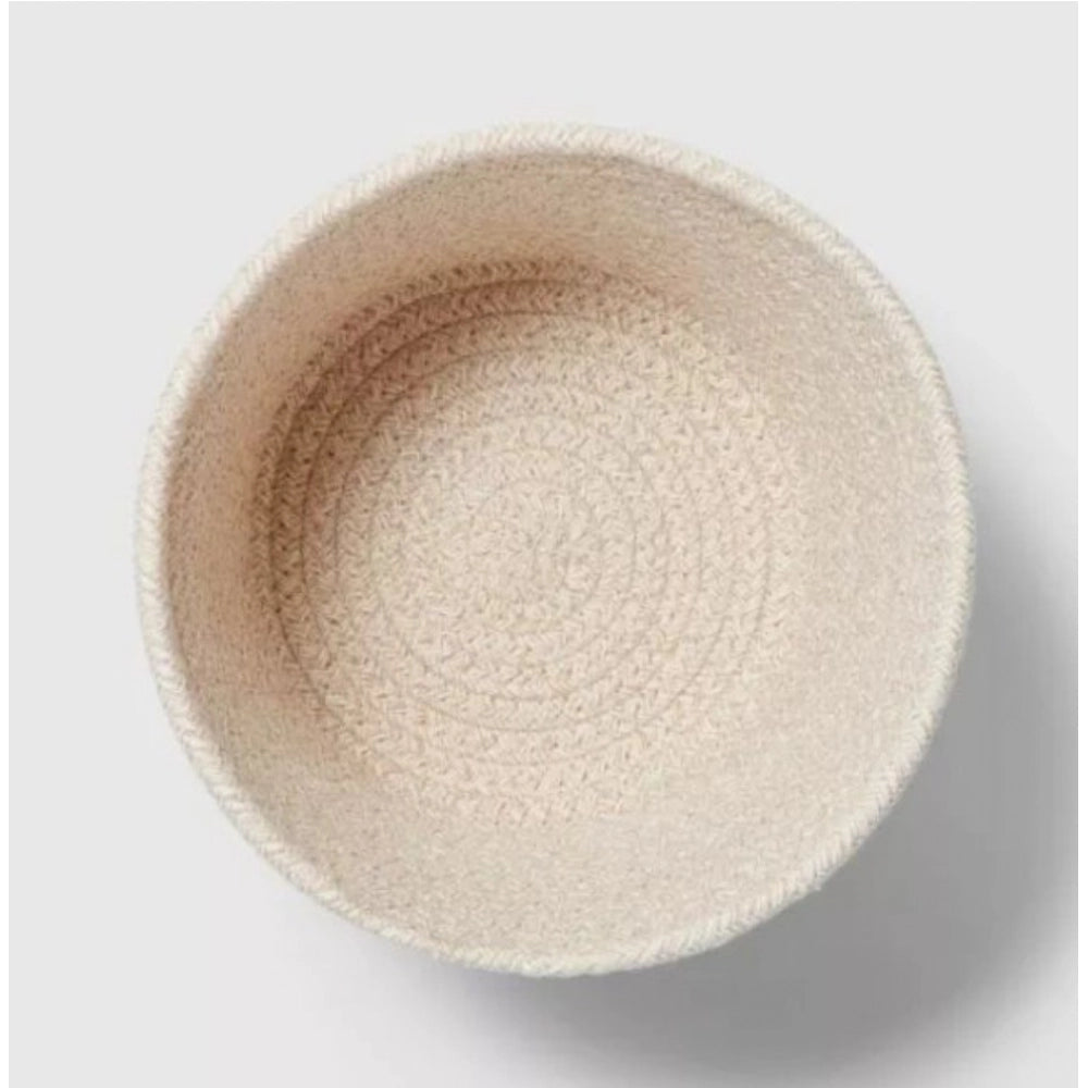 Funky Cotton White Pen Holder Pack of 1 Storage Basket For Clothes