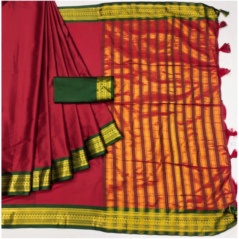 Appealing Women's Cotton Silk Solid Saree With Blouse Piece