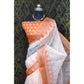 Snazzy Women's Cotton Linen Woven Design Saree With Blouse Piece