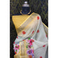 Glamorous Women's Cotton Linen Woven Design Saree With Blouse Piece