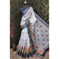 Glamorous Women's Cotton Linen Woven Design Saree With Blouse Piece