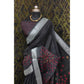 Modish Women's Cotton Linen Digital Print Saree With Blouse Piece