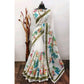 Modish Women's Cotton Linen Printed Saree With Blouse Piece