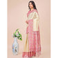 Partywear Women's Lichi Silk Printed Saree With Blouse Piece