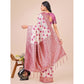 Adorable Women's Linen Cotton Printed Saree With Blouse Piece