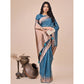 Trendy Women's Linen Cotton Printed Saree With Blouse Piece