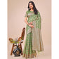 Trendy Women's Linen Cotton Printed Saree With Blouse Piece