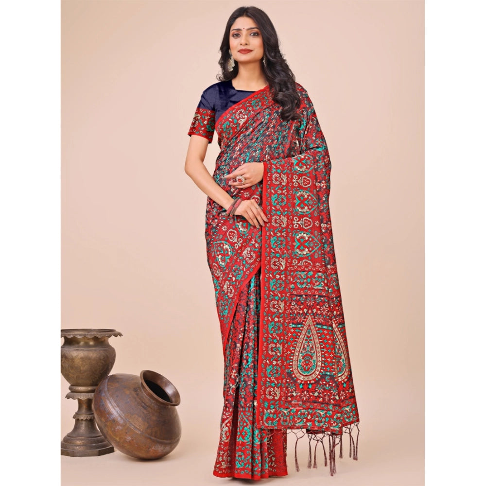 Pretty Women's Cotton Printed Saree With Blouse Piece
