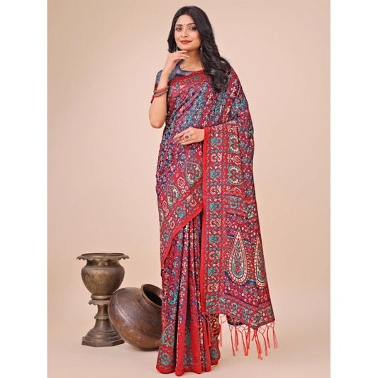 Pretty Women's Cotton Printed Saree With Blouse Piece