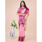 Adorable Women's Lichi Silk Printed Saree With Blouse Piece
