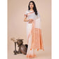 Trendy Women's Linen Cotton Printed Saree With Blouse Piece