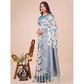 Adorable Women's Linen Cotton Printed Saree With Blouse Piece