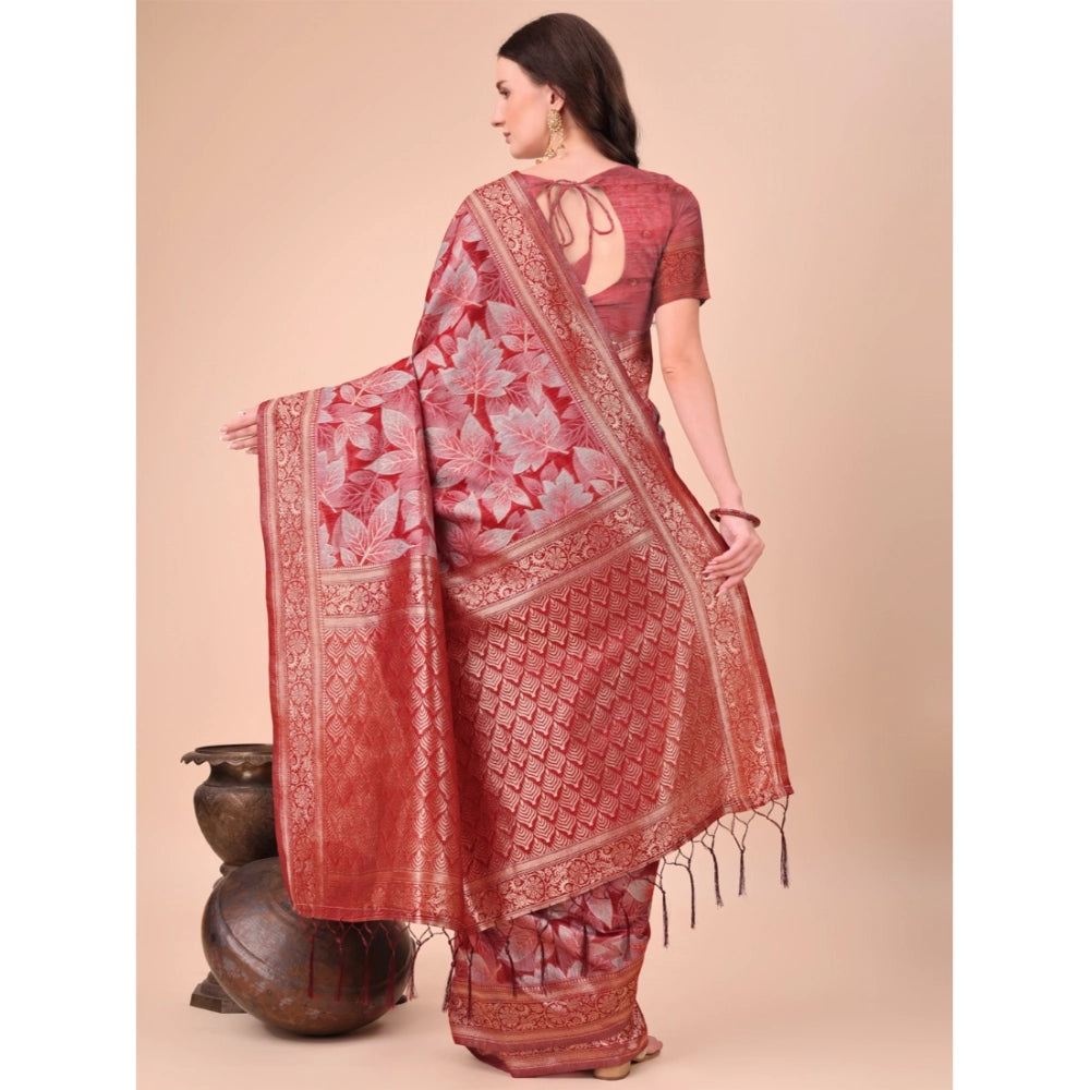 Adorable Women's Cotton Printed Saree With Blouse Piece