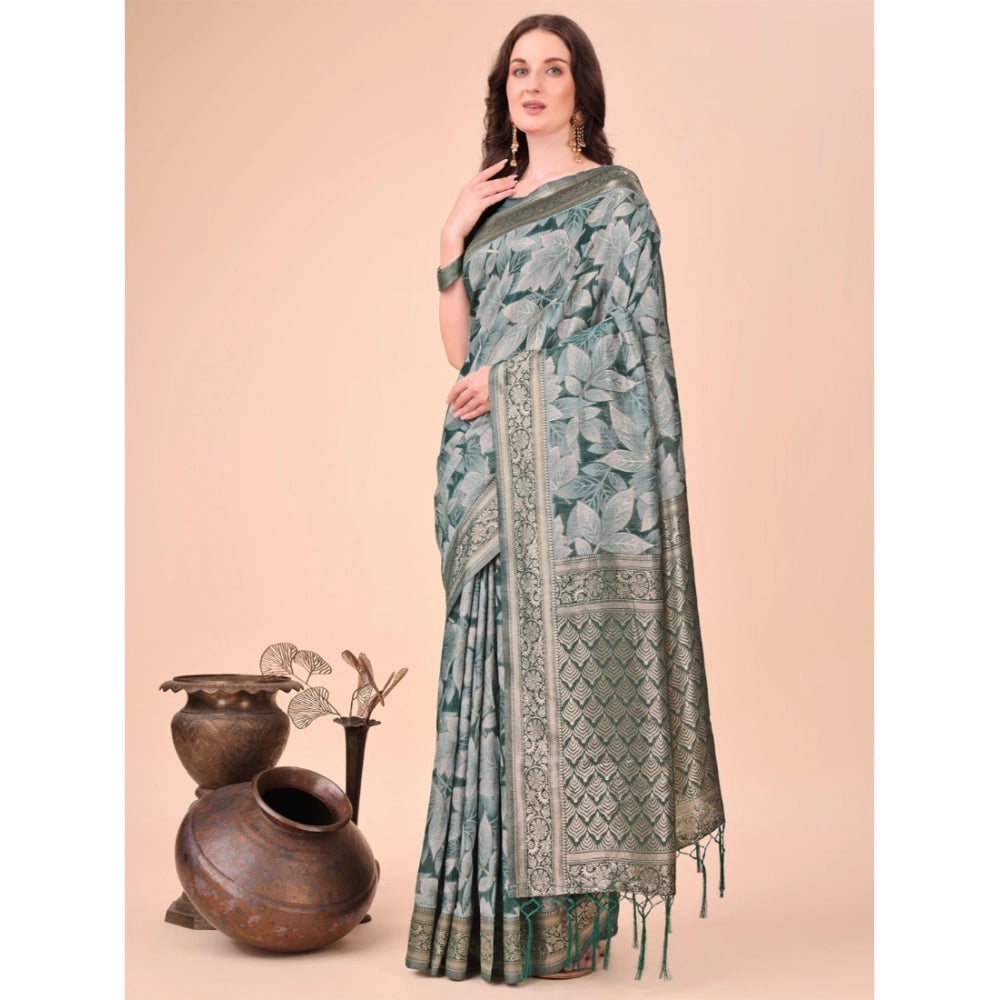 Adorable Women's Cotton Printed Saree With Blouse Piece