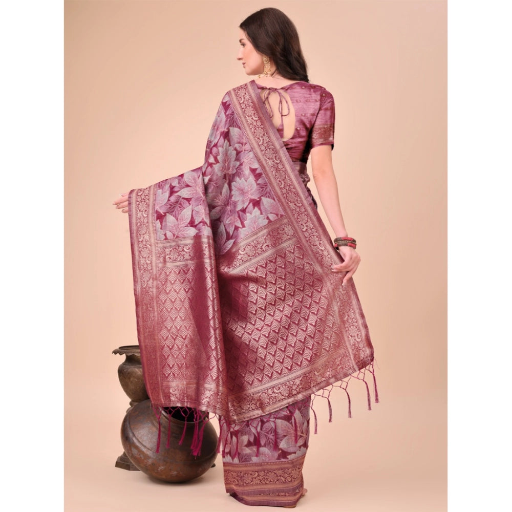 Adorable Women's Cotton Printed Saree With Blouse Piece