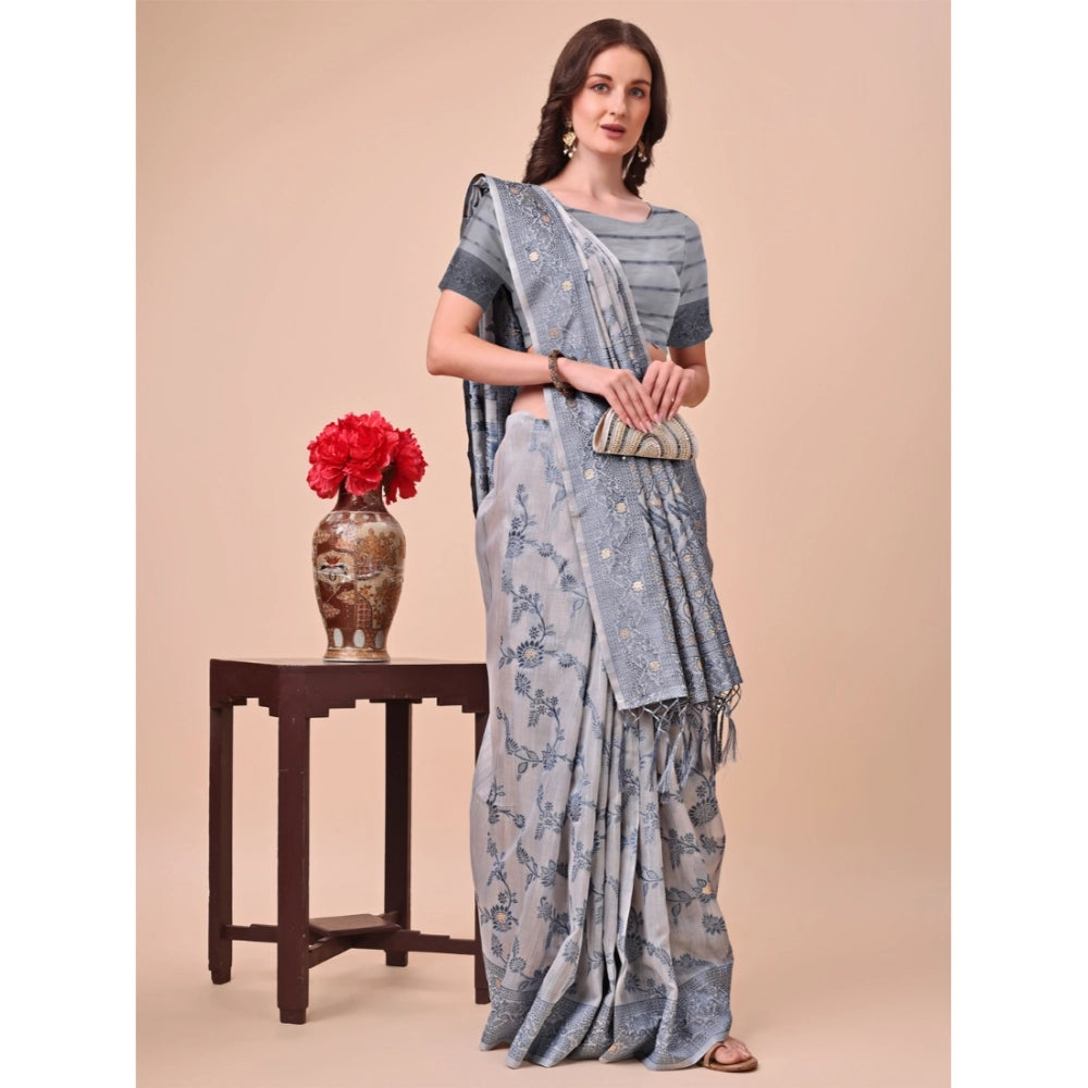 Designer Women's Cotton Printed Saree With Blouse Piece