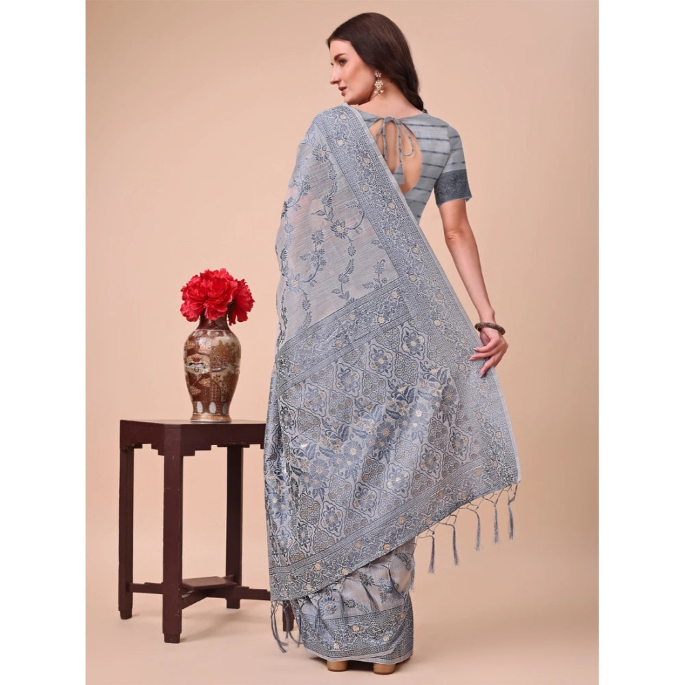 Designer Women's Cotton Printed Saree With Blouse Piece