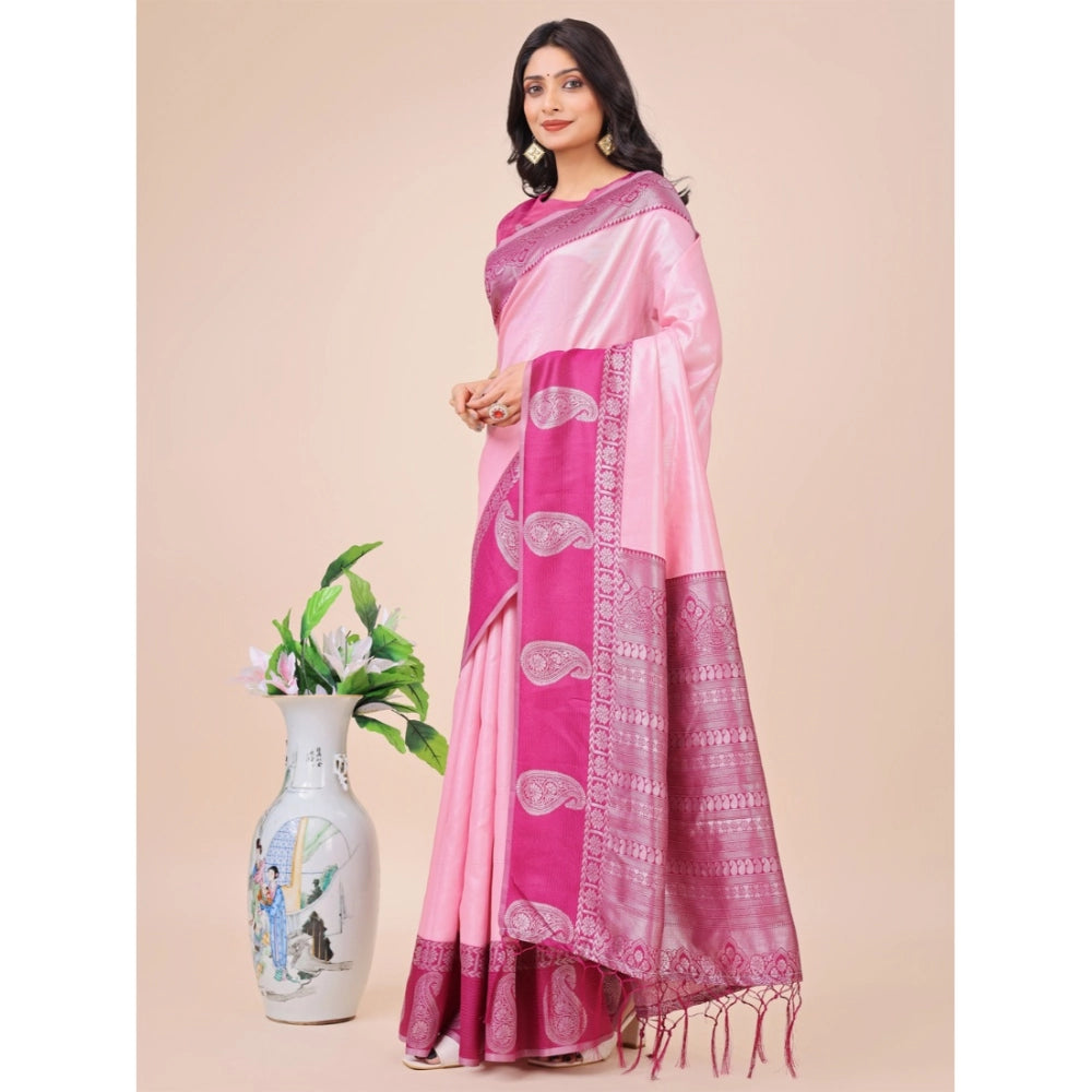 Adorable Women's Lichi Silk Printed Saree With Blouse Piece